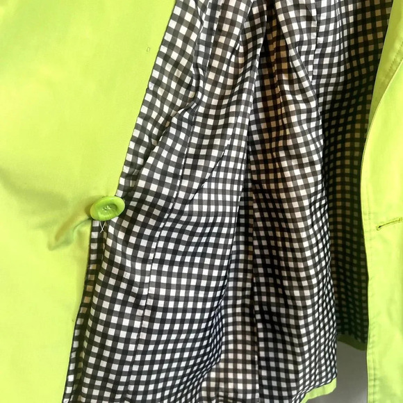 Relativity Lime Green Short Trench Jacket Double Breasted Size Medium - Picture 9 of 14